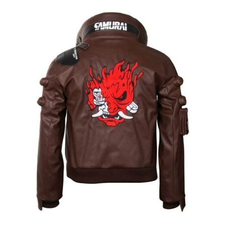 Cyberpunk Brown Bomber Jacket