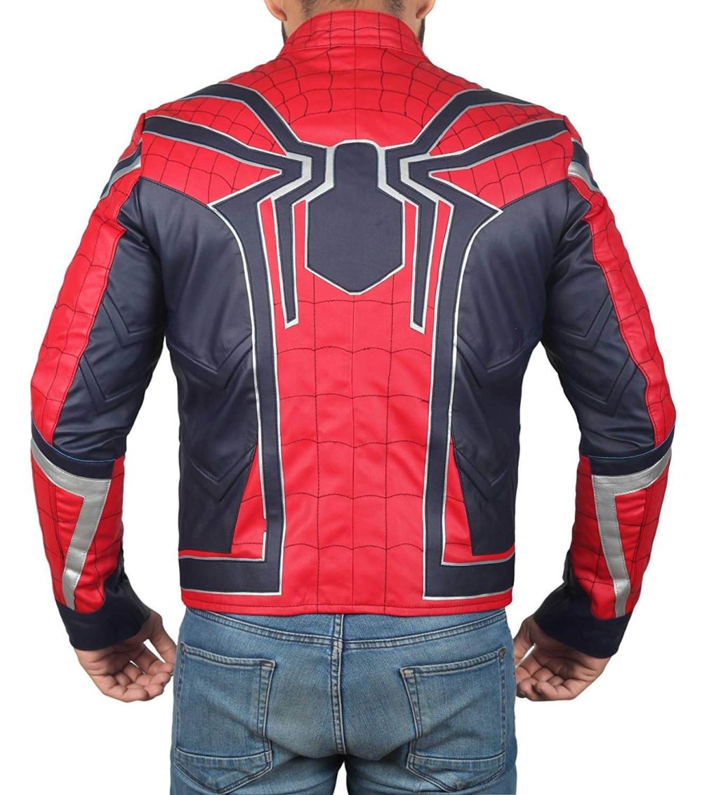 Infinity War Spiderman Tom Holland Peter Parker Costume Leather Jacket 1