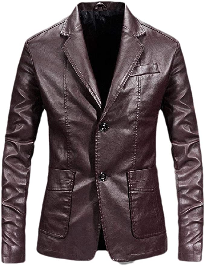 Faux Leather Blazer Suit Coat — Marvel Jacket