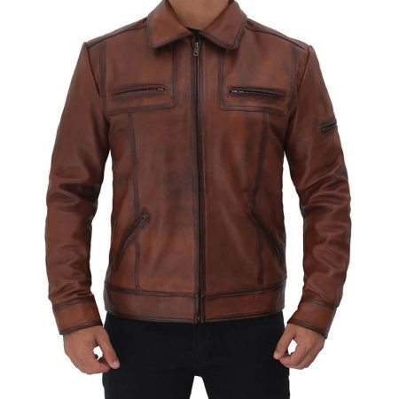 Bradford Distressed Casual Leather Jacket