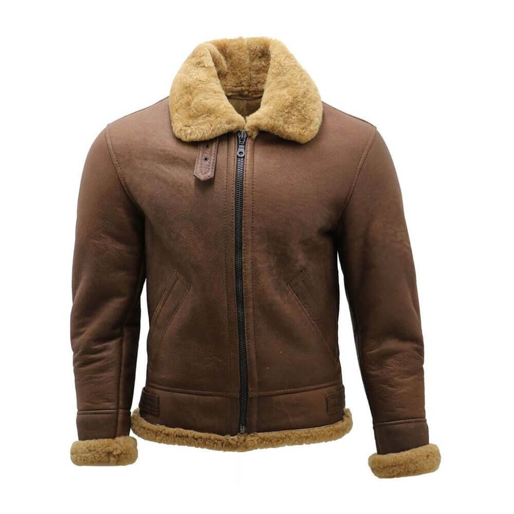 Brown Suede B3 Jacket with Fur — Marvel Jacket