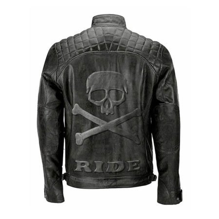 Skull Embossed Quilted Jacket