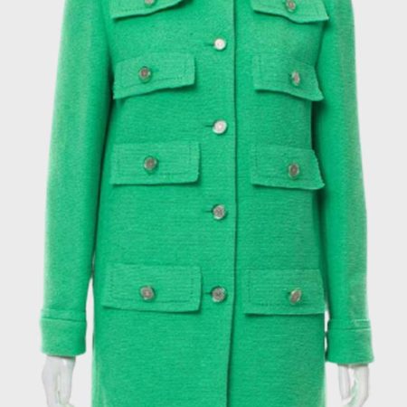 Lily Collins Green Coat