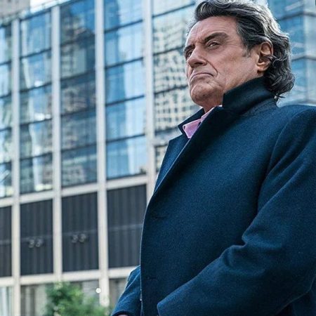 Ian McShane John Wick Blue Wool Coat