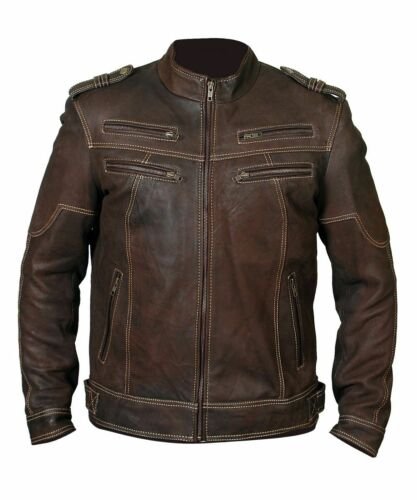 Brown Cafe Racer Leather Jacket — Marvel Jacket