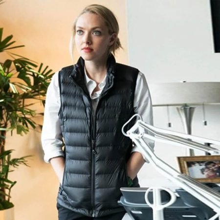 Amanda Seyfried Black Puffer Vest