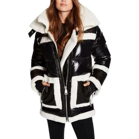 Sams Faux Fur Black Puffer Coat