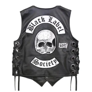 Black Label Society Black Leather Vest