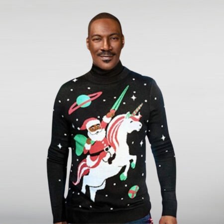 Candy Cane Lane 2023 Eddie Murphy Christmas Unicorn Sweater