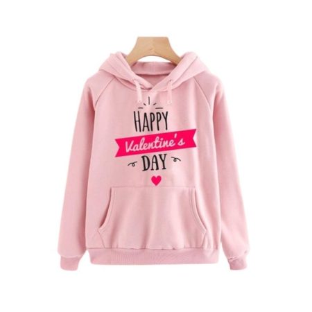 Happy Valentine'S Day Pink Hoodie