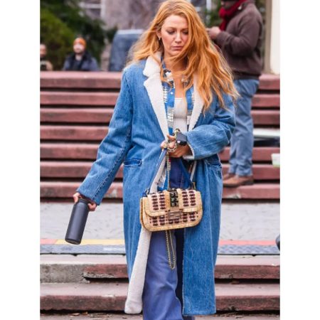 Blake Lively Blue Denim Coat