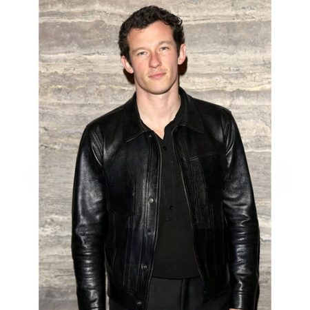 Callum Turner Black Leather Jacket