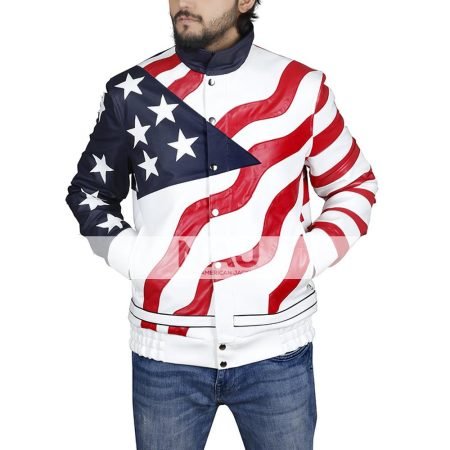 Vanilla Ice Flag Leather Jacket