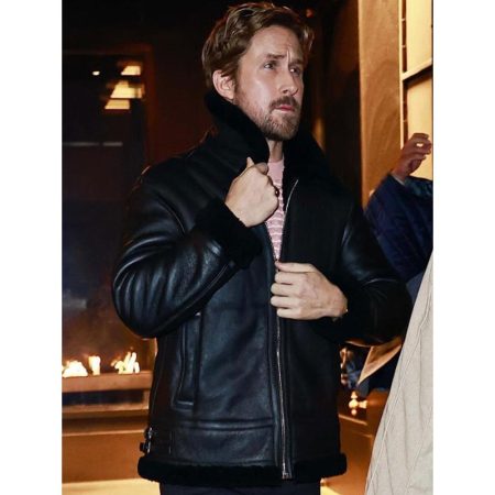 Ryan Gosling Black Shearling Jacket