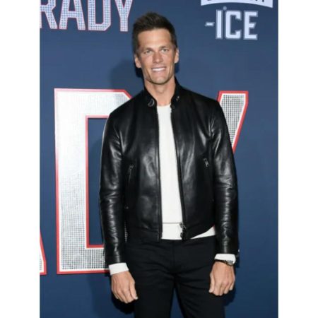 Tom Brady Black Leather Jacket