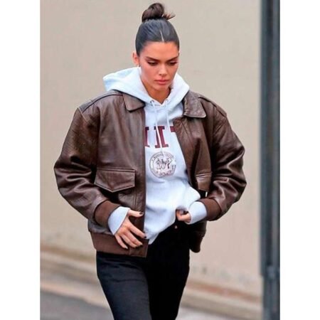 Kendall Jenner Brown Leather Jacket